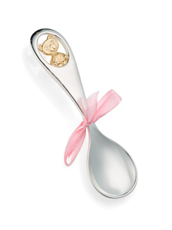 Серебряный набор детский «Котята» вилка с ложкой