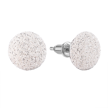 Серьги-пусеты из серебра с глиттером