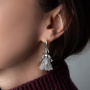 Серьги из серебра «Соломинка»