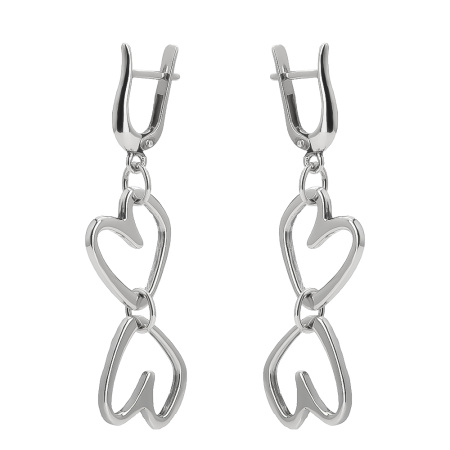 Серьги из серебра «Сердце»