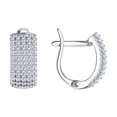 Серьги из серебра с фианитами