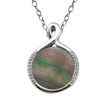 Подвес из серебра с перламутром и белыми топазами