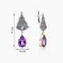 Серебряные серьги «Пурпурный Лист» с аметистом