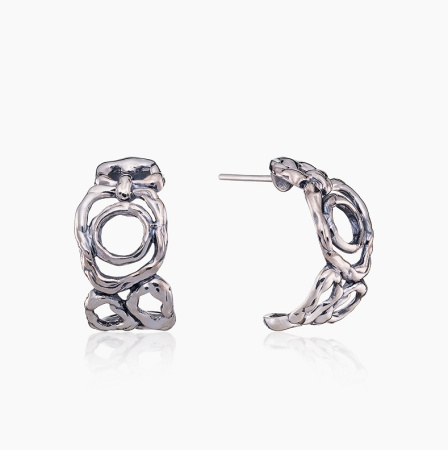 Серебряные серьги «Оковы»