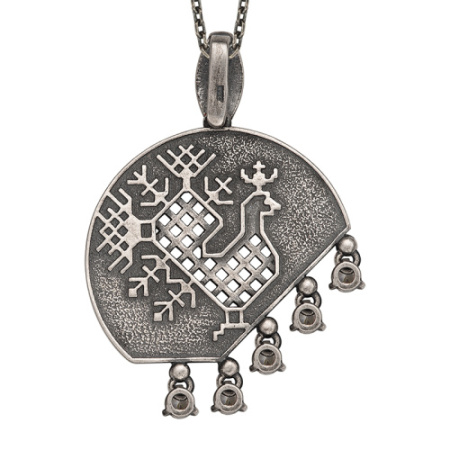 Подвеска из серебра с фианитами «Петушок»