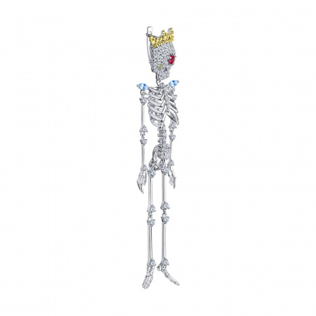 Моносерьга Sokolov из золочёного серебра с корундом и фианитами