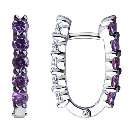 Серьги из серебра с фианитами SOKOLOV