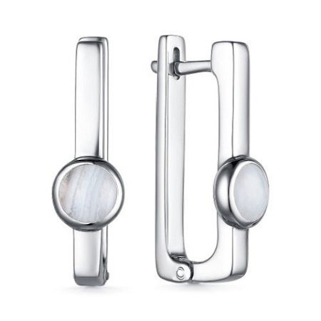 Серьги из серебра с агатом