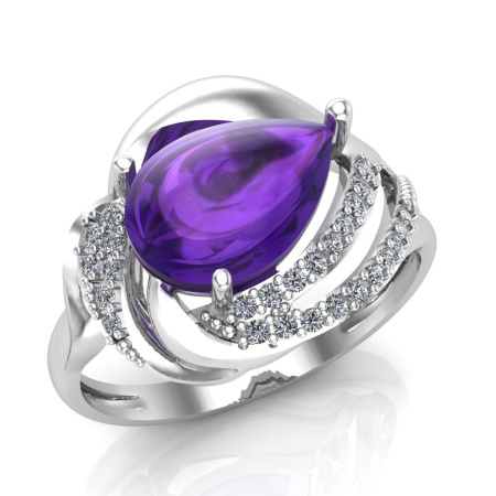 Серебряное кольцо с аметистом