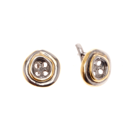 Серебряные серьги «Пуговицы»