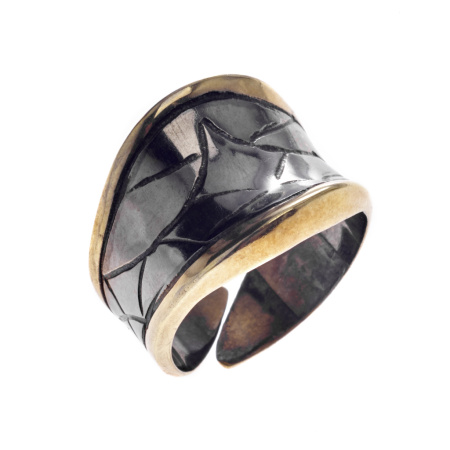 Серебряное кольцо с частичной позолотой