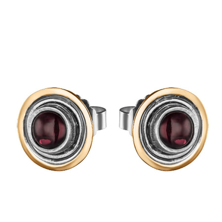 Серебряные серьги с гранатом