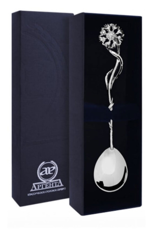 Серебряная чайная ложка «Василек»