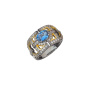 Кольцо из серебра с лондон топазом в позолоте