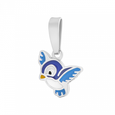 Подвеска детская из серебра «Птичка»