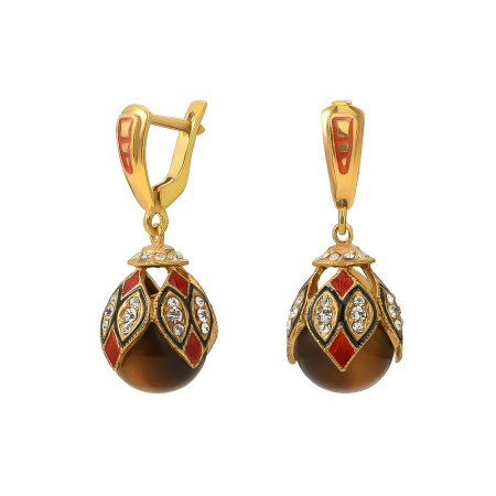 Серьги из серебра с эмалью «Фаберже»