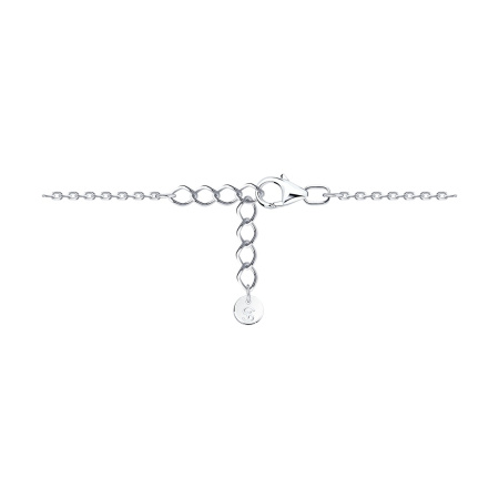 Колье из серебра с фианитами и эмалью «Цветок»