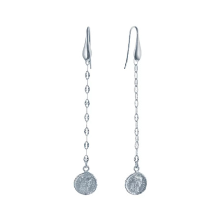 Серебряные серьги с монетами