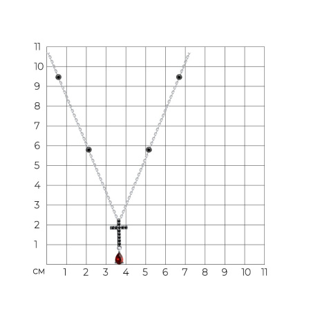 Колье из серебра с фианитами «Крест»