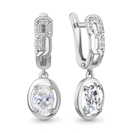 Серебряные серьги с фианитами