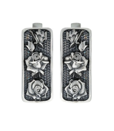 Серебряные серьги «Розы»