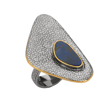 Кольцо с лазуритом из серебра