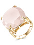 Серебряное кольцо с розовым кварцем и позолотой