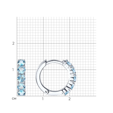 Серьги-хупы из серебра с топазами