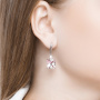 Серьги из серебра с ситаллом и фианитами