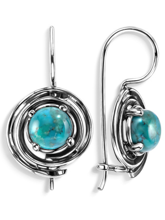 Серебряные серьги с бирюзой
