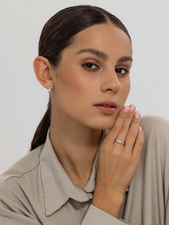 Серьги из серебра с бриллиантами