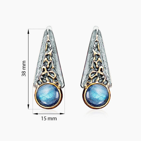 Серебряные серьги «Лабрадоритовые Сумерки»