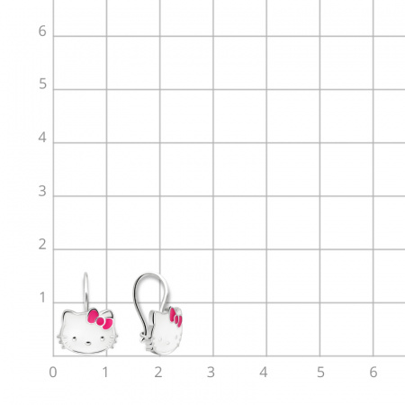Серьги из серебра с эмалью из коллекции "HELLO KITTY"