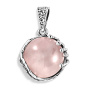 Подвеска из серебра с розовым кварцем