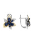 Серьги из серебра «Орхидея» с натуральным сапфиром