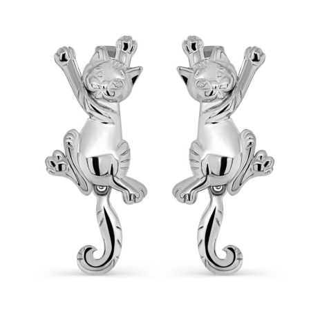 Серебряные серьги «Коты»