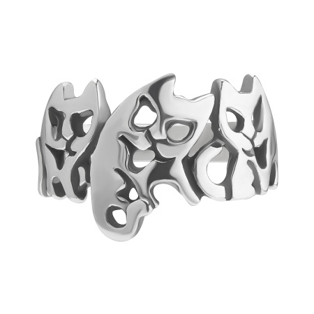 Кольцо из серебра «Банда котов»