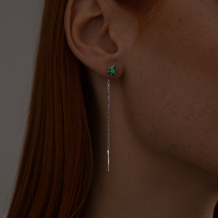 Серебряные серьги с агатом