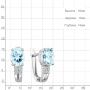 Серебряные серьги с топазами и фианитами