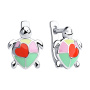 Детские серебряные серьги с эмалью «Черепаха»