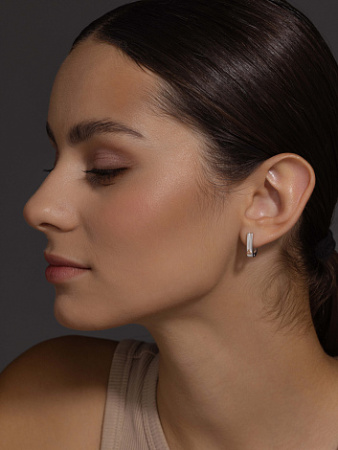 Серьги из серебра с бриллиантами