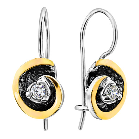 Серьги серебряные с фианитами