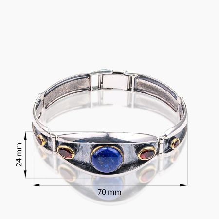 Серебряный браслет с камнем лазурит