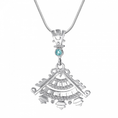 Подвеска из серебра с топазами «Веер»