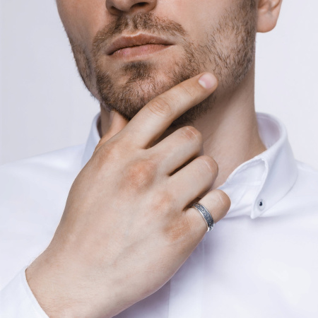 Кольцо из чернёного серебра