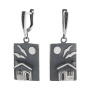 Серьги из серебра с гематитом «Дом»