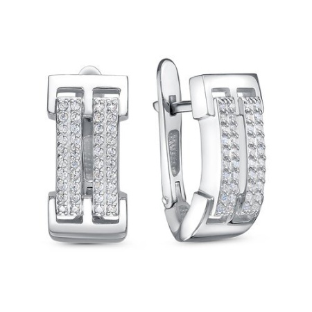 Серьги из серебра с фианитами