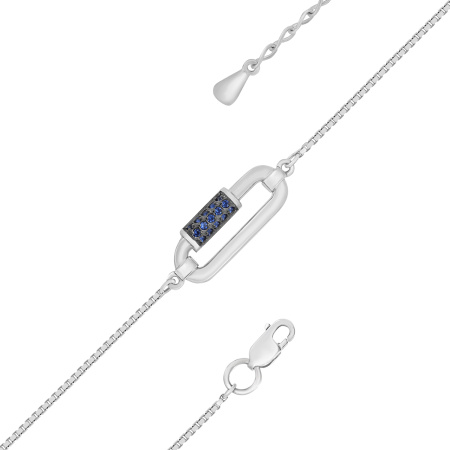 Серебряные браслет с фианитами