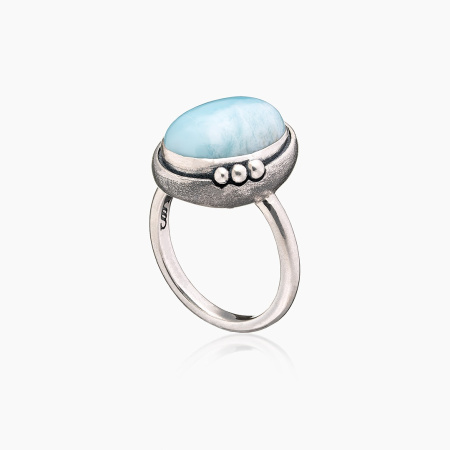 Кольцо из серебра с камнем ларимар