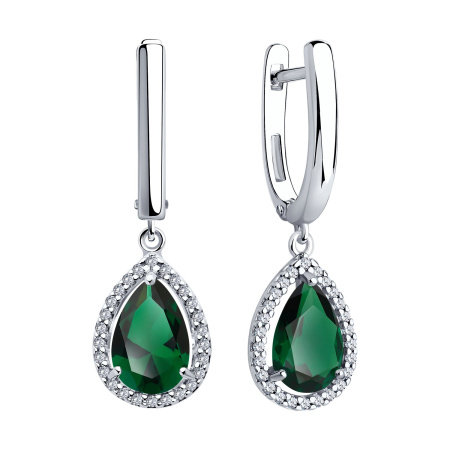 Серьги из серебра с фианитом Великолепный век